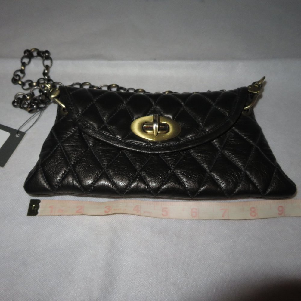 Carla Mancini Black Quilted Leather Clutch - Picture 6 of 10